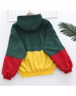 Jocoo Jolee Color Block sztruks z długim rękawem kobiety kurtka Patchwork sznurek Hit kolorowy jesienna kurtka Plus Size kobiet 