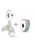 2 sztuk/partia oferta specjalna miłość gwiazda Rainbow Charms koraliki Fit Pandora bransoletka i naszyjniki dla kobiet DIY tworz