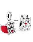 2 sztuk/partia oferta specjalna czerwony szczęście kot i Mickey koraliki Charms Fit Pandora bransoletka i naszyjniki dla kobiet 