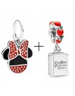 2 sztuk/partia oferta specjalna czerwony szczęście kot i Mickey koraliki Charms Fit Pandora bransoletka i naszyjniki dla kobiet 