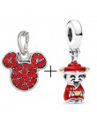 2 sztuk/partia oferta specjalna czerwony szczęście kot i Mickey koraliki Charms Fit Pandora bransoletka i naszyjniki dla kobiet 