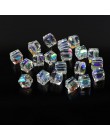 ZHUBI 100 sztuk 3mm moda Spacer Cube Faceted koralik z kryształkami Charms cukierki szklane kwadratowe koraliki do tworzenia biż