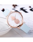 Moda 2020 kobiet mężczyzn ananas Faux Leather analogowy zegarek kwarcowy damski zegarek kwarcowy zegarek damski reloj mujer Q