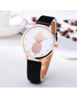 Moda 2020 kobiet mężczyzn ananas Faux Leather analogowy zegarek kwarcowy damski zegarek kwarcowy zegarek damski reloj mujer Q