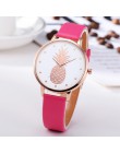 Moda 2020 kobiet mężczyzn ananas Faux Leather analogowy zegarek kwarcowy damski zegarek kwarcowy zegarek damski reloj mujer Q