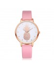 Moda 2020 kobiet mężczyzn ananas Faux Leather analogowy zegarek kwarcowy damski zegarek kwarcowy zegarek damski reloj mujer Q