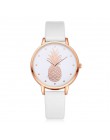 Moda 2020 kobiet mężczyzn ananas Faux Leather analogowy zegarek kwarcowy damski zegarek kwarcowy zegarek damski reloj mujer Q