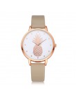 Moda 2020 kobiet mężczyzn ananas Faux Leather analogowy zegarek kwarcowy damski zegarek kwarcowy zegarek damski reloj mujer Q