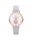 Moda 2020 kobiet mężczyzn ananas Faux Leather analogowy zegarek kwarcowy damski zegarek kwarcowy zegarek damski reloj mujer Q