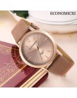 Zegarek damski damski skórzany pasek zegarki Casual kwarcowy analogowy okrągła tarcza Wrist Watch prezenty Relojes Para Mujer By