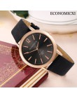 Zegarek damski damski skórzany pasek zegarki Casual kwarcowy analogowy okrągła tarcza Wrist Watch prezenty Relojes Para Mujer By