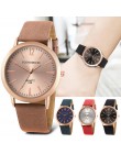 Zegarek damski damski skórzany pasek zegarki Casual kwarcowy analogowy okrągła tarcza Wrist Watch prezenty Relojes Para Mujer By