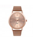 Zegarek damski damski skórzany pasek zegarki Casual kwarcowy analogowy okrągła tarcza Wrist Watch prezenty Relojes Para Mujer By