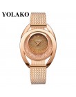 YOLAKO kobiety zegarki bransoletka nowy kwarc zegar zegarki damskie Relogio Feminino diament Reloj Mujer Hot montre femme 533