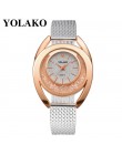 YOLAKO kobiety zegarki bransoletka nowy kwarc zegar zegarki damskie Relogio Feminino diament Reloj Mujer Hot montre femme 533