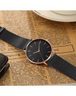 2019 Montre Femme nowoczesne kobiety zegarek moda czarny kwarc zegarek kobiety opaska siatkowa proste zegarki luksusowe panie Re