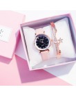 Casual kobiety zegarki zestaw bransoletek Starry Sky bransoletka damska zegarek skórzany zegarek kwarcowy na rękę zegar reloj mu