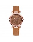 2020 kobiet Starry Sky Wrist Watch skóra Casual romantyczny Rhinestone projektant panie zegar prosta sukienka Gfit Montre Femme 