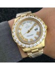 Damskie zegarki Top marka luksusowe kobiety zegarki duży diament mężczyźni Wrist Watch Quartz Ro'le zegar reloj mujer relogio fe