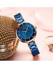 Nowy CURREN moda luksusowe Rhinestone Dial Quartz zegarki kobiety zegar wodoodporny ze stali nierdzewnej pasek na rękę dla panie