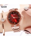 GEDI różowo-złoty kwarc zegarki damskie Top luksusowe zegarki damskie moda kobiety zegar prosty elegancki zegarek damski reloj m