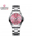 CHENXI 019A kobiety moda luksusowe zegarki damskie zegarki kwarcowe panie luksusowe Rhinestone Dial zegar wodoodporny Reloj Muje