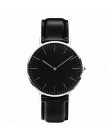 Simple Style Quartz Clock No Logo Ultra-thin Military Army Leather Watches