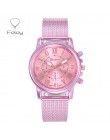 Foloy cyfrowe zegarki damskie jakość moda genewa cyfry rzymskie Faux Leather Analog Quartz Ladies bransoletka do zegarka zegar p