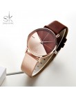 SK luksusowe skórzane zegarki kobiety kreatywny moda zegarki kwarcowe dla Reloj Mujer 2018 panie Wrist Watch SHENGKE relogio fem