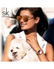 SK luksusowe skórzane zegarki kobiety kreatywny moda zegarki kwarcowe dla Reloj Mujer 2018 panie Wrist Watch SHENGKE relogio fem