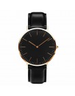 Simple Style Quartz Clock No Logo Ultra-thin Military Army Leather Watches