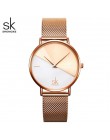 SK luksusowe skórzane zegarki kobiety kreatywny moda zegarki kwarcowe dla Reloj Mujer 2018 panie Wrist Watch SHENGKE relogio fem