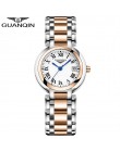 GUANQIN zegarek damski elegancka sukienka luksusowa perła dial wodoodporny zegarek Montre Femme moda damska zegarek kwarcowy Rel