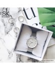 SK Super cienki srebrny Mesh zegarki ze stali nierdzewnej kobiety Top marka luksusowy zegar panie Wrist Watch Lady Relogio Femin