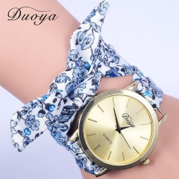 Moda damska gwiazda kwiatowa łuk zegarek szalik zespół Party Casual zegarek relogio feminino Montre Femme kobiety prezent 328