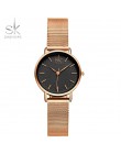 SK Super cienki srebrny Mesh zegarki ze stali nierdzewnej kobiety Top marka luksusowy zegar panie Wrist Watch Lady Relogio Femin