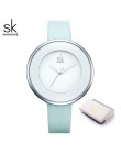 SHENGKE nowy Skyblue klamra do skórzanego paska kobiet zegarki 38 MM duży Top marka prosta tarcza zegarek kwarcowy luksusowe pan