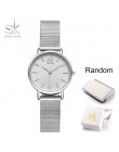 SK Super cienki srebrny Mesh zegarki ze stali nierdzewnej kobiety Top marka luksusowy zegar panie Wrist Watch Lady Relogio Femin