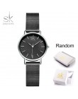 SK Super cienki srebrny Mesh zegarki ze stali nierdzewnej kobiety Top marka luksusowy zegar panie Wrist Watch Lady Relogio Femin