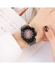 Reloj mujer kobiet zegarki TOP marka kobiet zegar złota róża kwiat Rhinestone montre femme kobiety zegarek na rękę relogio femin