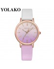 YOLAKO New Arrival cienka skóra dorywczo luksusowa kobieta zegarek damski zegarek kwarcowy kobieta bransoletka kobiety zegarki C