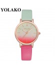 YOLAKO New Arrival cienka skóra dorywczo luksusowa kobieta zegarek damski zegarek kwarcowy kobieta bransoletka kobiety zegarki C