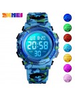 SKMEI Military Kids Sport zegarki 50M wodoodporny elektroniczny zegarek na rękę Stop Watch zegar cyfrowy zegarek dla dzieci dla 