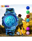 SKMEI Military Kids Sport zegarki 50M wodoodporny elektroniczny zegarek na rękę Stop Watch zegar cyfrowy zegarek dla dzieci dla 