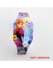 Nowy Luminous księżniczka elza dzieci zegarki dzieci Spiderman Avengers Cartoon wzór LED zegarek dziewczęcy Reloj Infantil zegar