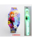 Nowy Luminous księżniczka elza dzieci zegarki dzieci Spiderman Avengers Cartoon wzór LED zegarek dziewczęcy Reloj Infantil zegar