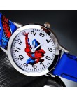 Dzieci SpiderMan zegarek 2019 nowy stylowy dla dzieci Cute Cartoon zegarek skóra Watchband Casual studentów zegar