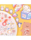 40 sztuk/1 partia Kawaii biurowe naklejki krem królik i kakao pamiętnik dekoracyjne naklejki na telefon Scrapbooking DIY naklejk