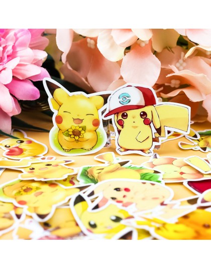 28 sztuk śliczne japońskie anime Pikachu dekoracyjne naklejki DIY naklejki scrapbooking biurowe Kawaii pamiętnik naklejki etykie