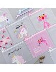 Kawaii Leopard Unicorn przezroczysty piórnik kosmetyczka szkolne materiały biurowe aktówka folder organizator biurowy